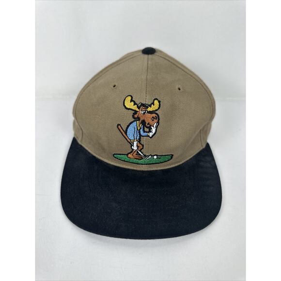 Vintage Embroidered Moose Playing Golf Hat One Size Fits All Adjustable Hat - Picture 2 of 10